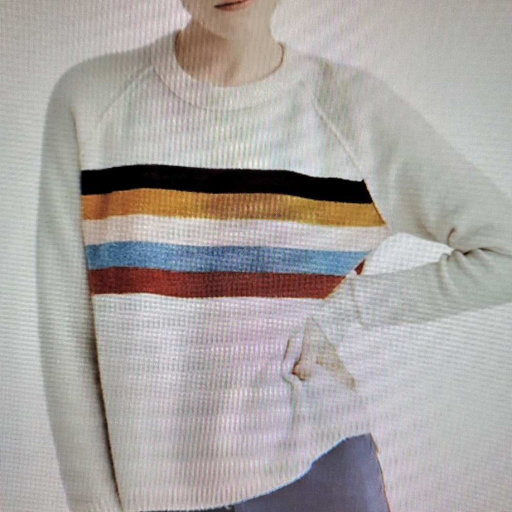 Madewell Placed Stripe Allister Pullover Sweater in Coziest Yarn Size XXS